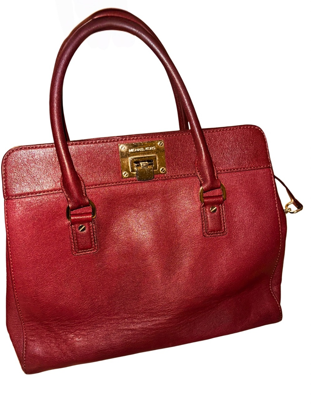 Vintage Michael Kors Red Leather Top-Handle Satchel